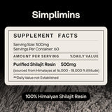 Simplimins Shilajit Resin uso diario para vitalidad sostenida.