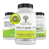 Simply Natures Pure ácido alfa-lipoico 600 mg en botella, opción para uso diario.