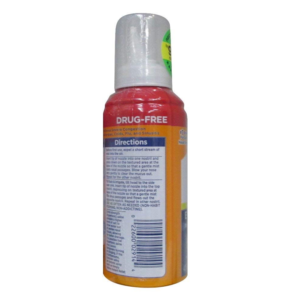 Simply Saline Nasal Mist, paquete seis para uso frecuente sin fármacos.