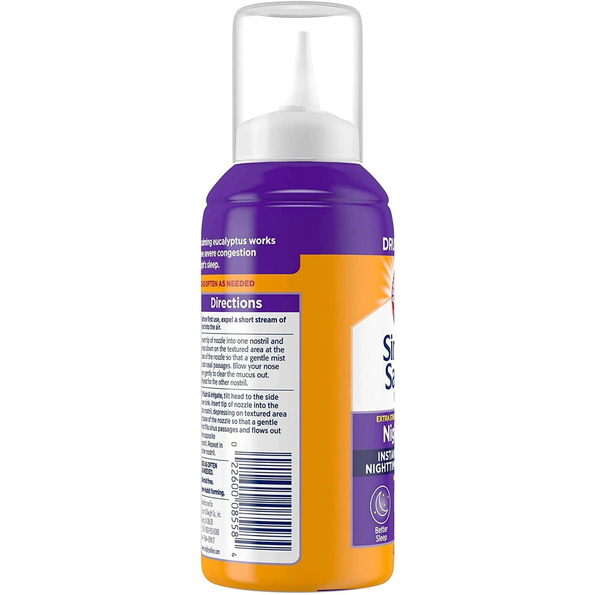 Aroma de eucalipto en Simply Saline Plus para una experiencia reconfortante