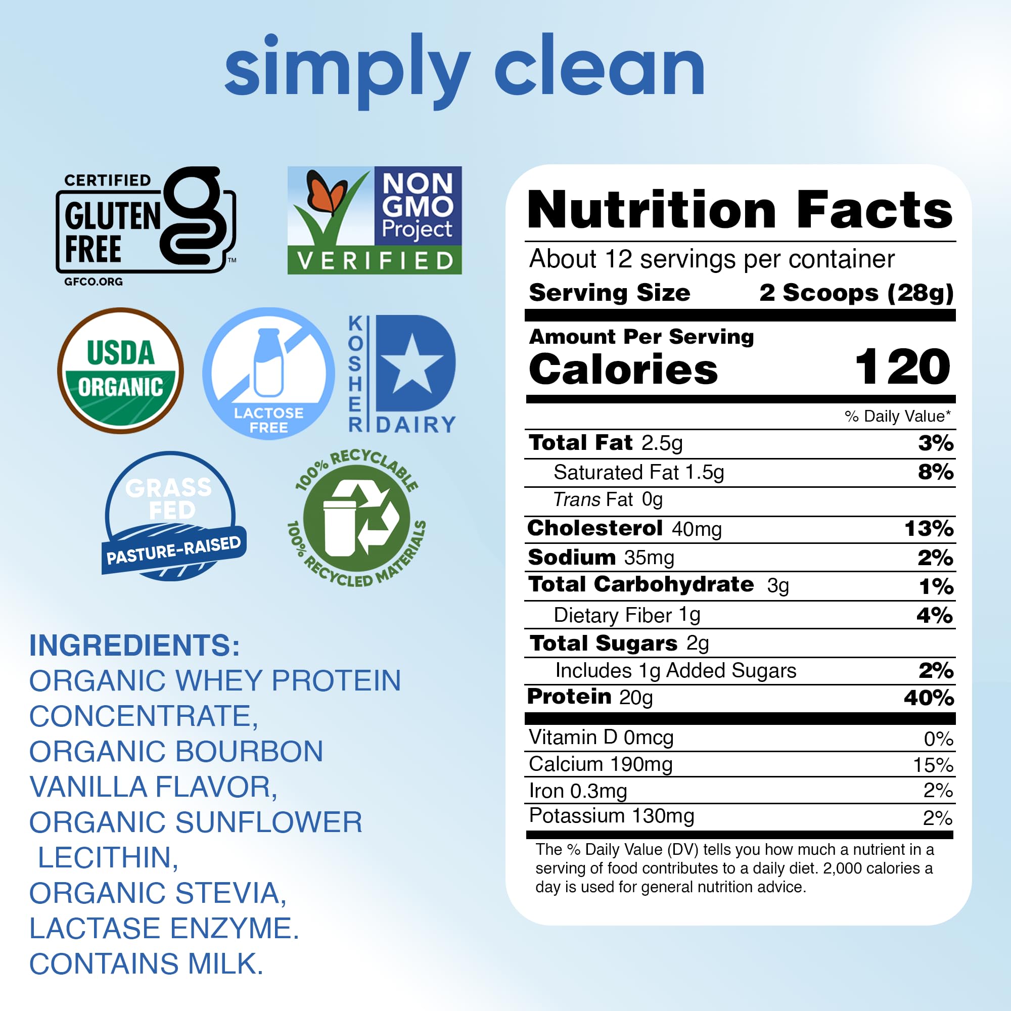 simply tera's etiqueta organica muestra ingredientes simples y transparentes.