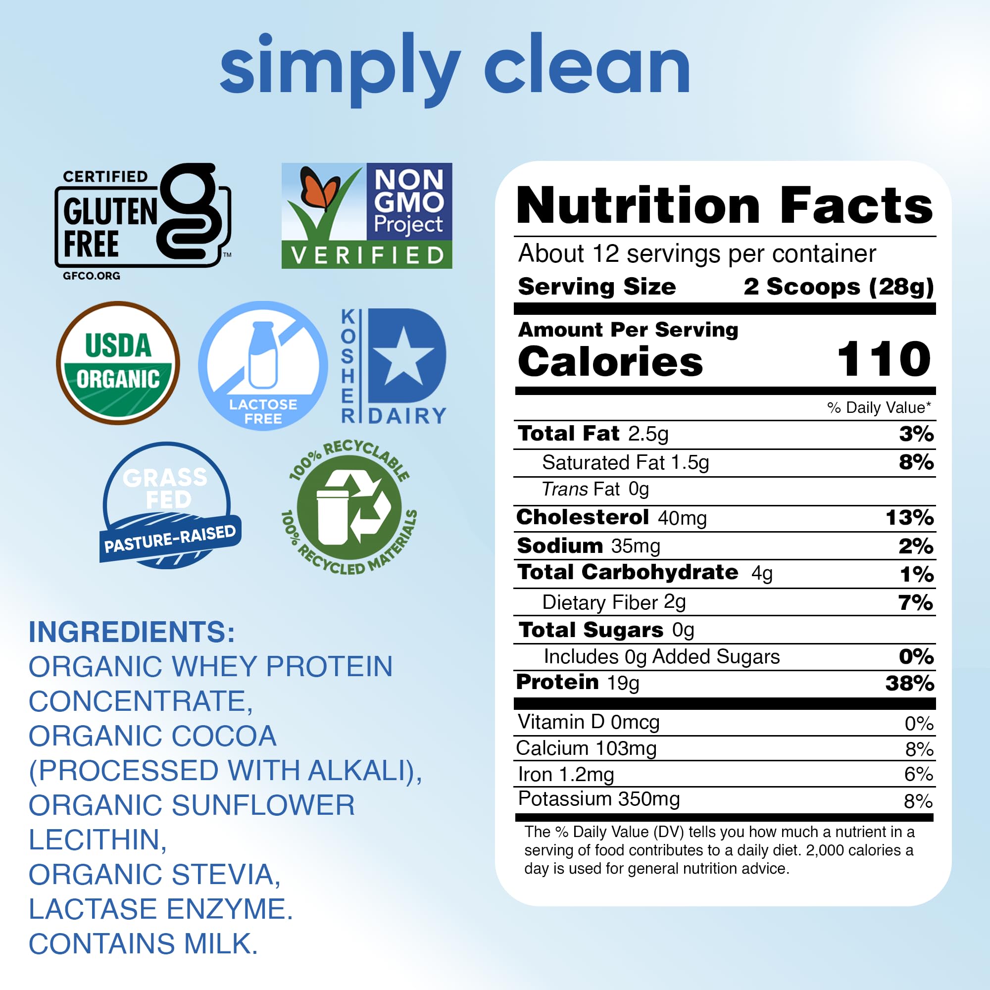 Batido de Simply tera's proteina sin lactosa con sabor chocolate oscuro.