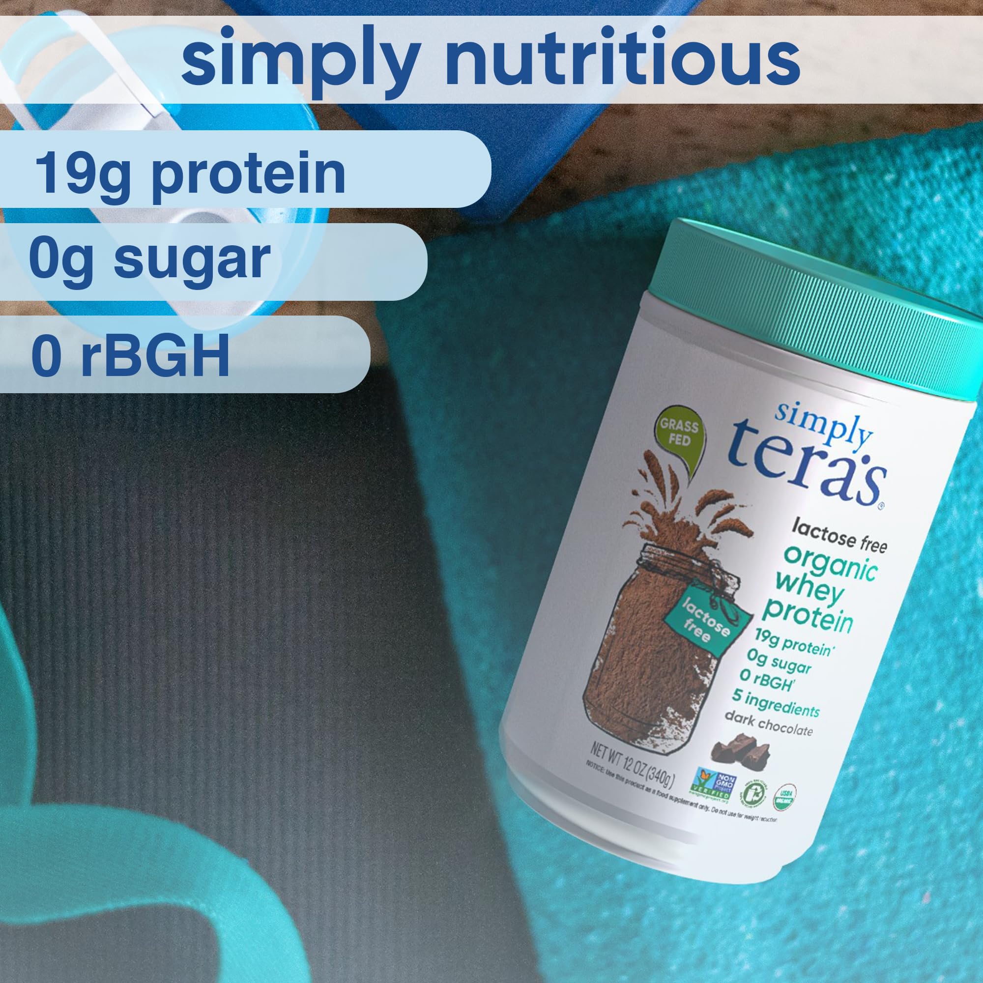 Proteína Simply tera's sin lactosa para hornear recetas saludables.