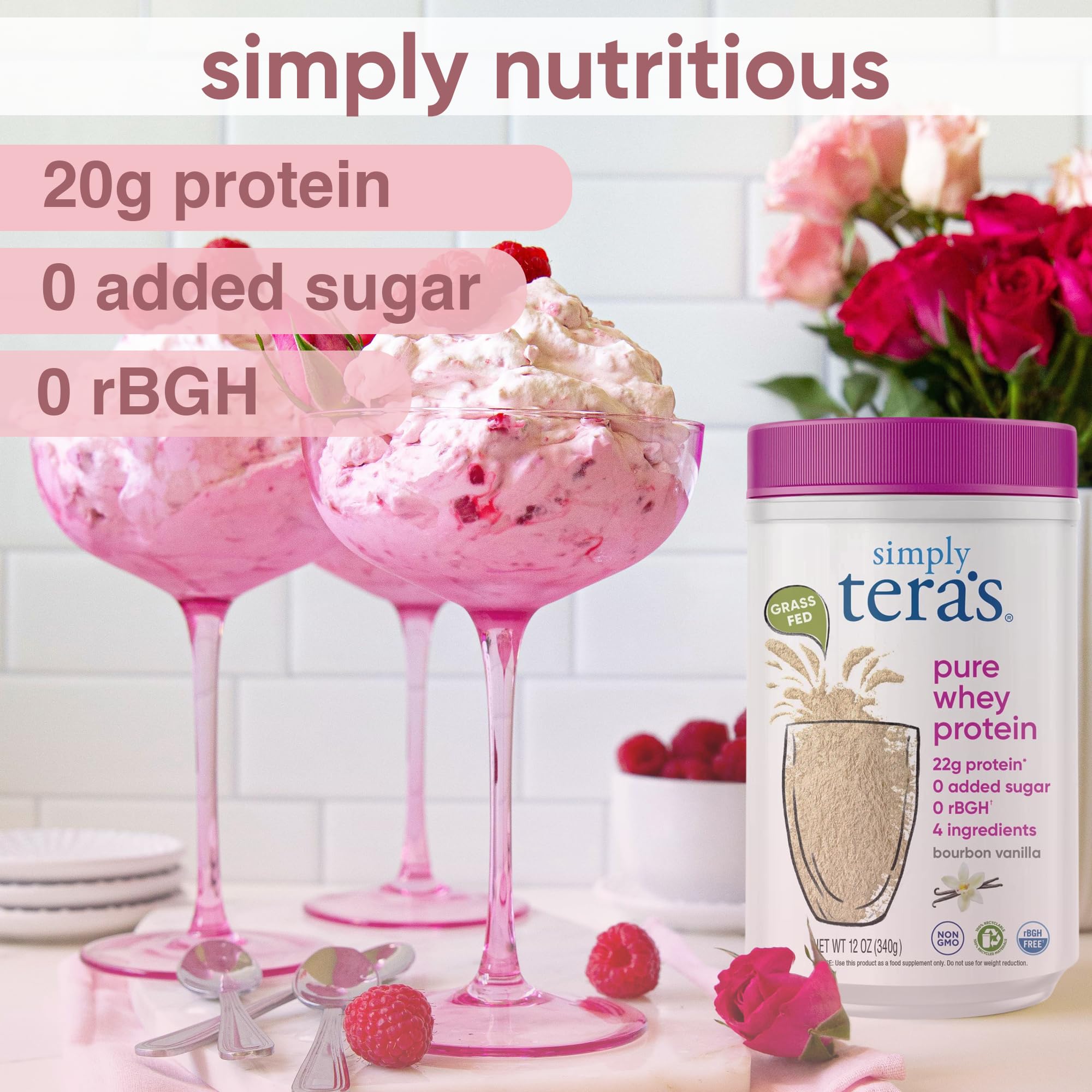Simply Tera's sin edulcorantes artificiales para un sabor natural.