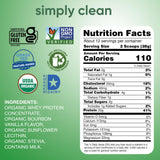 simply tera's whey orgánica en batido de vainilla, ideal para merienda rápida.