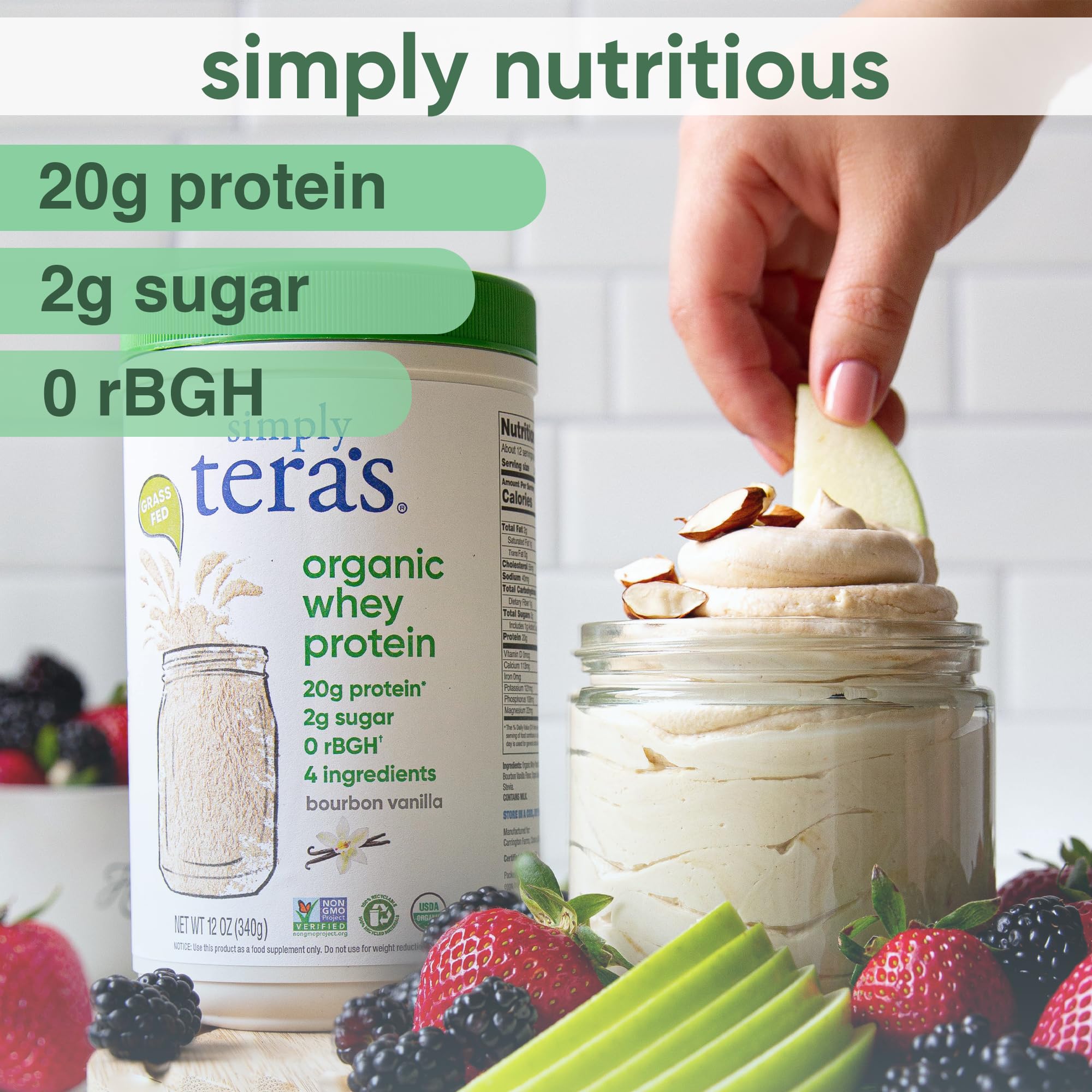 simply tera's orgánica de vainilla, preparada en licuadora para un batido cremoso.