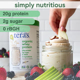 simply tera's orgánica de vainilla, preparada en licuadora para un batido cremoso.