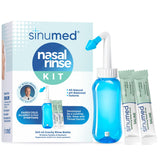 SinuMed enjuague nasal kit con botella de gravedad para limpieza suave.