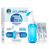 Kit SinuMed de lavado nasal con botella de gravedad y flujo suave para respiración clara.