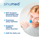 SinuMed: recambios de salina y botella para uso continuo.