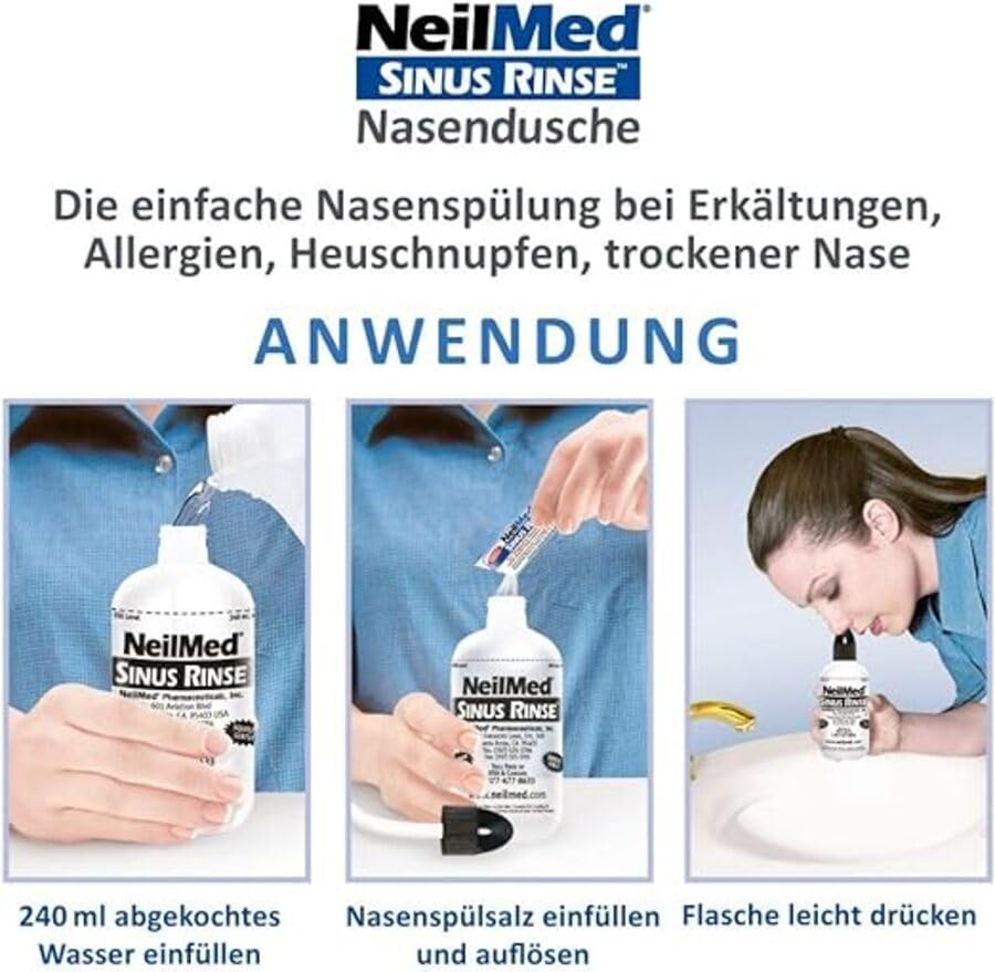 Sinus Rinse folleto educativo con pautas de uso