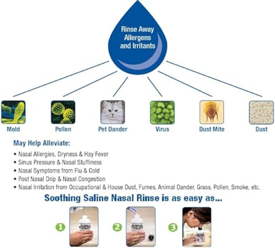 Sinus Rinse conjunto completo para higiene nasal diaria
