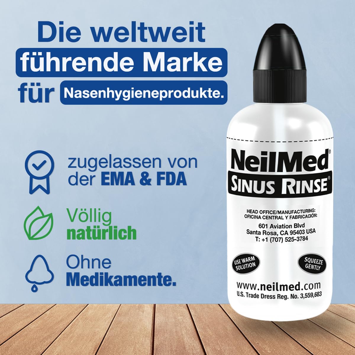 Sinus Rinse tubo para flujo nasal controlado