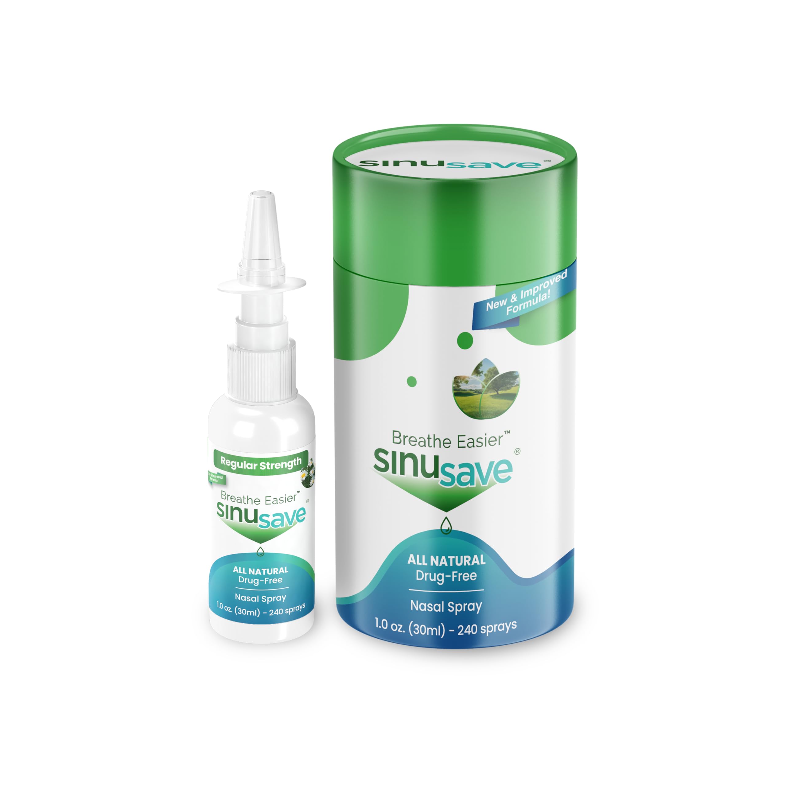 Sinusave-botella-nasal-spray muestra la forma de uso para alivio suave.