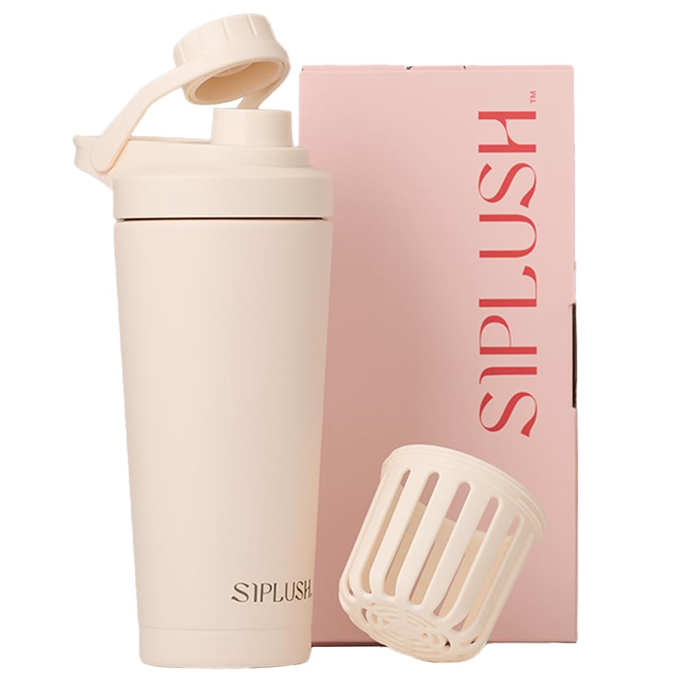 SIPLUSH Paradise Shaker en tono rosado cremoso, diseño minimalista para playa y gimnasio.