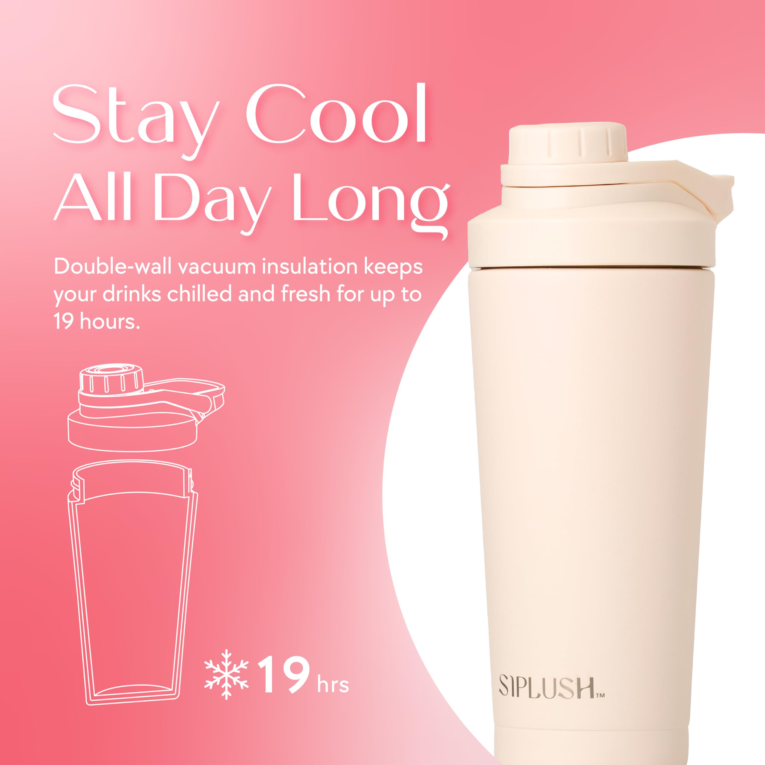 Mezcla silenciosa SIPLUSH Paradise Shaker, ideal para entrenamientos en casa.