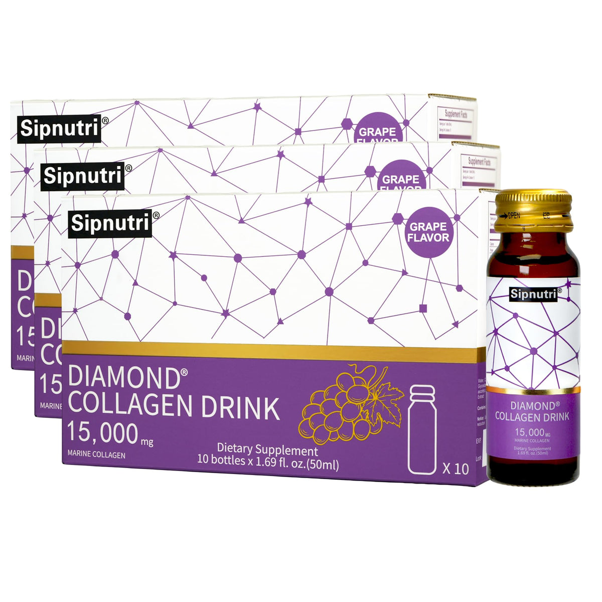 Sipnutri Diamante colageno botella-vertido: sensacion refrescante para piel hidratada