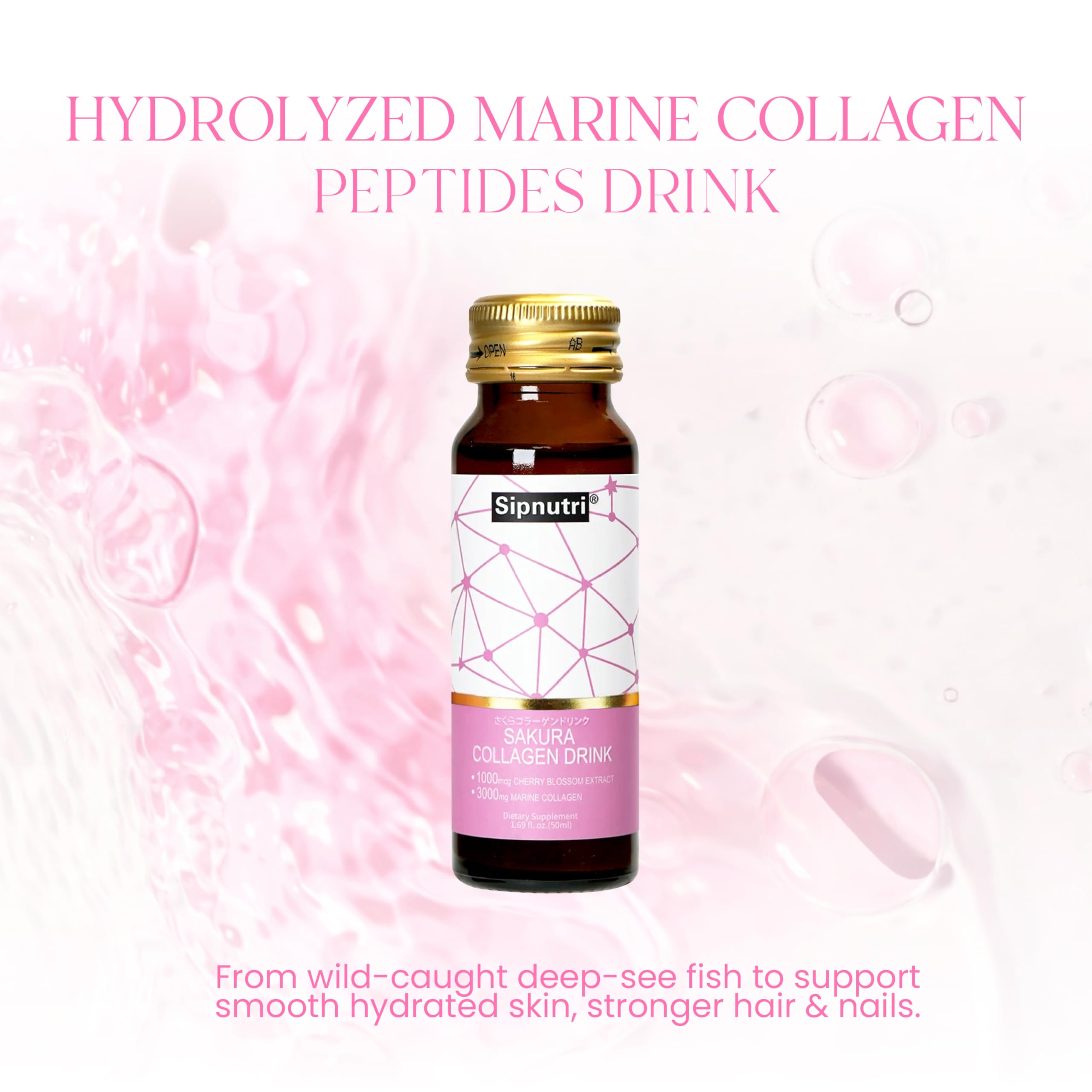 Sipnutri Sakura Collagen, envase-portatil, cómodo para beber fuera de casa.
