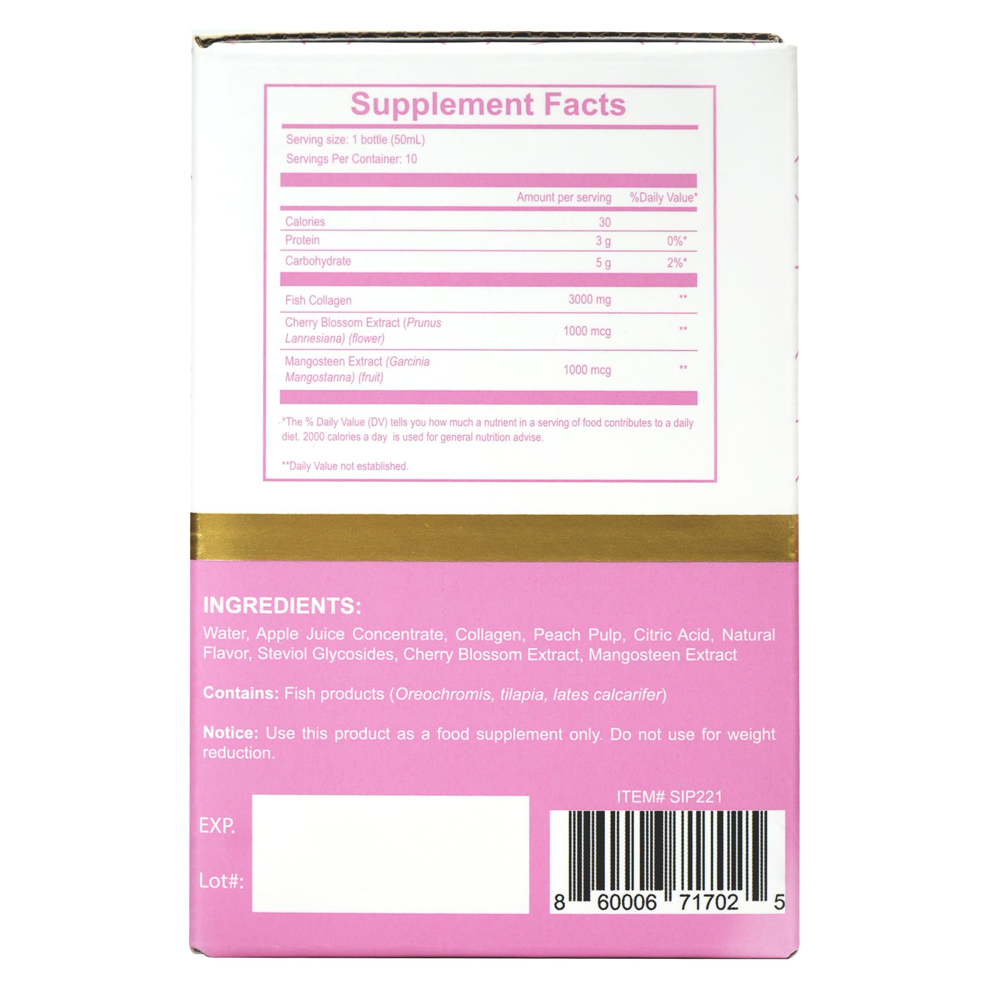 Sipnutri Sakura Collagen hidratación piel cabello uñas, beneficio de belleza diario.