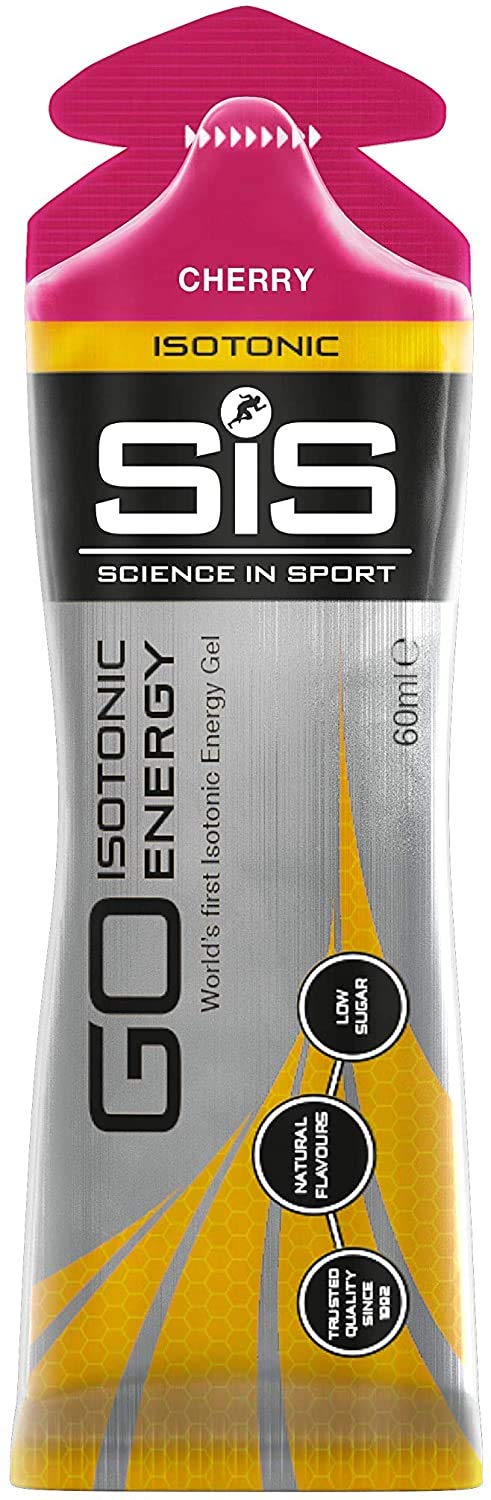 SIS Gel Energía cereza, textura suave y fácil de absorber durante carreras largas.