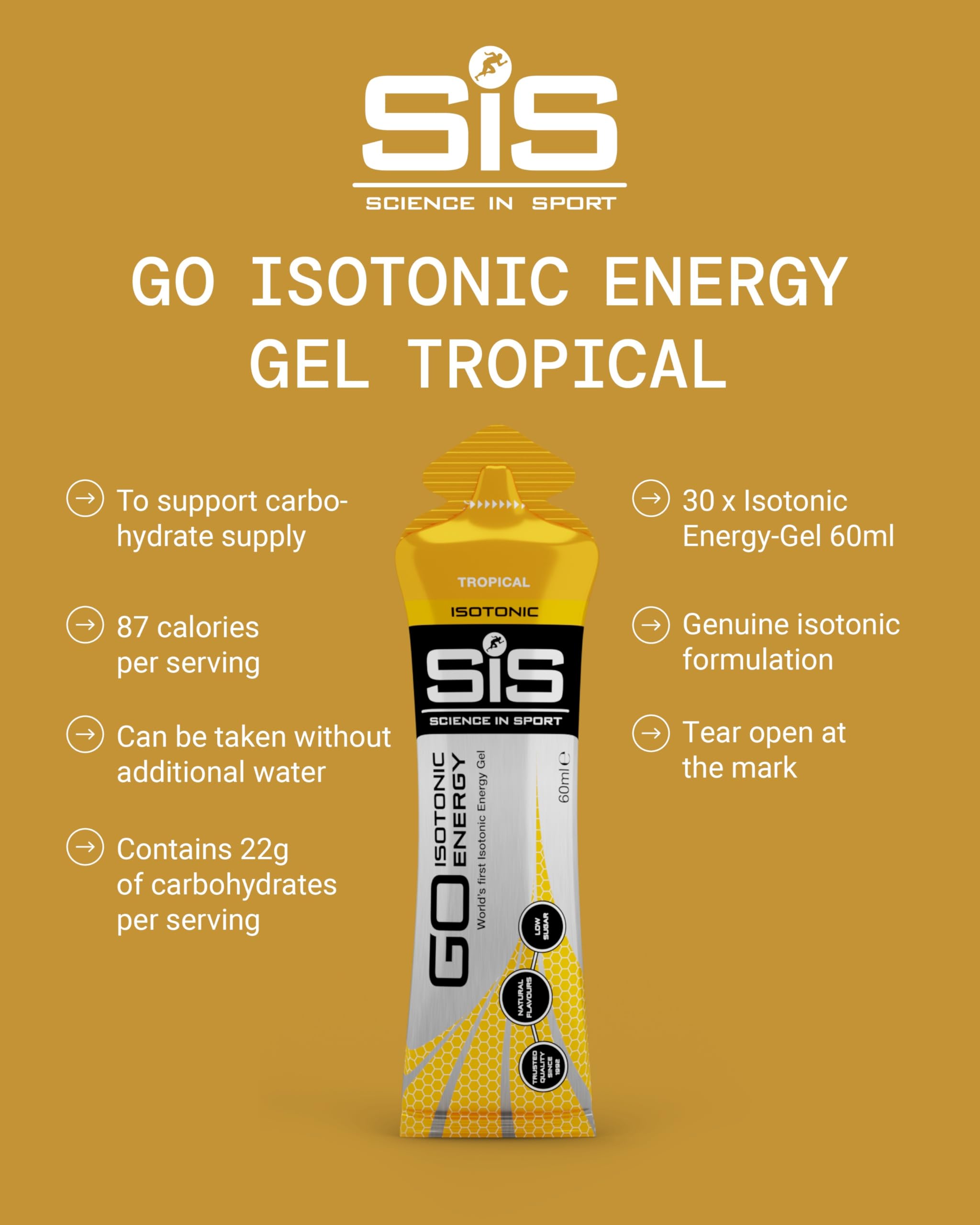 SIS Gel Go dosis rápida de carbohidratos para entrenamientos.