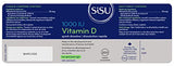 SISU Vitamina D 1000 UI, etiqueta clara de la botella, facilita identificar la dosis diaria.