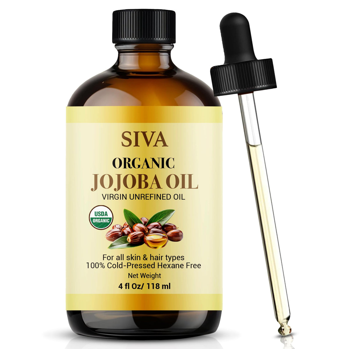 SIVA Jojoba Orgánico: botella de cristal para hidratación suave del rostro