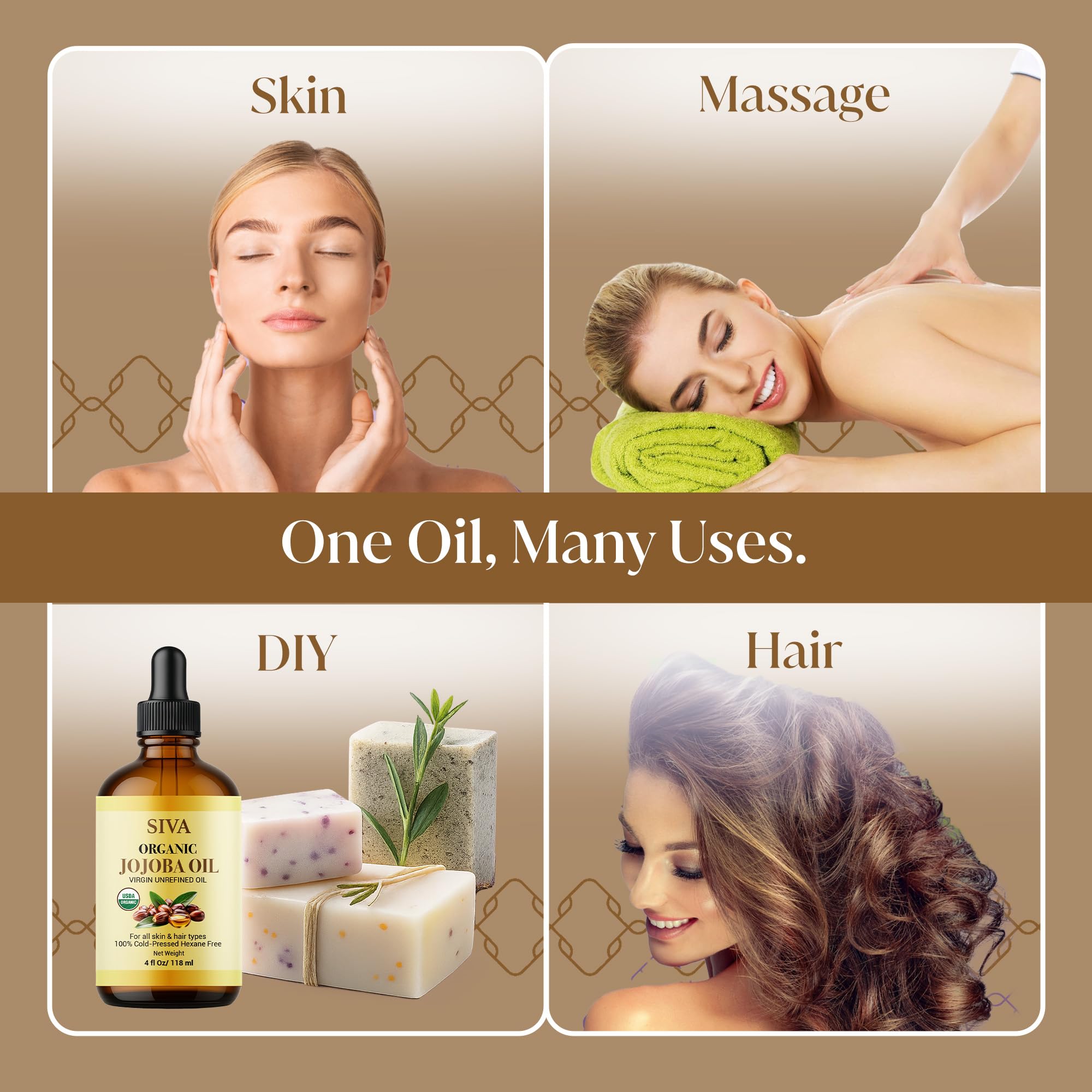 SIVA Jojoba Orgánico: mezcla fácil con otros aceites para masajes