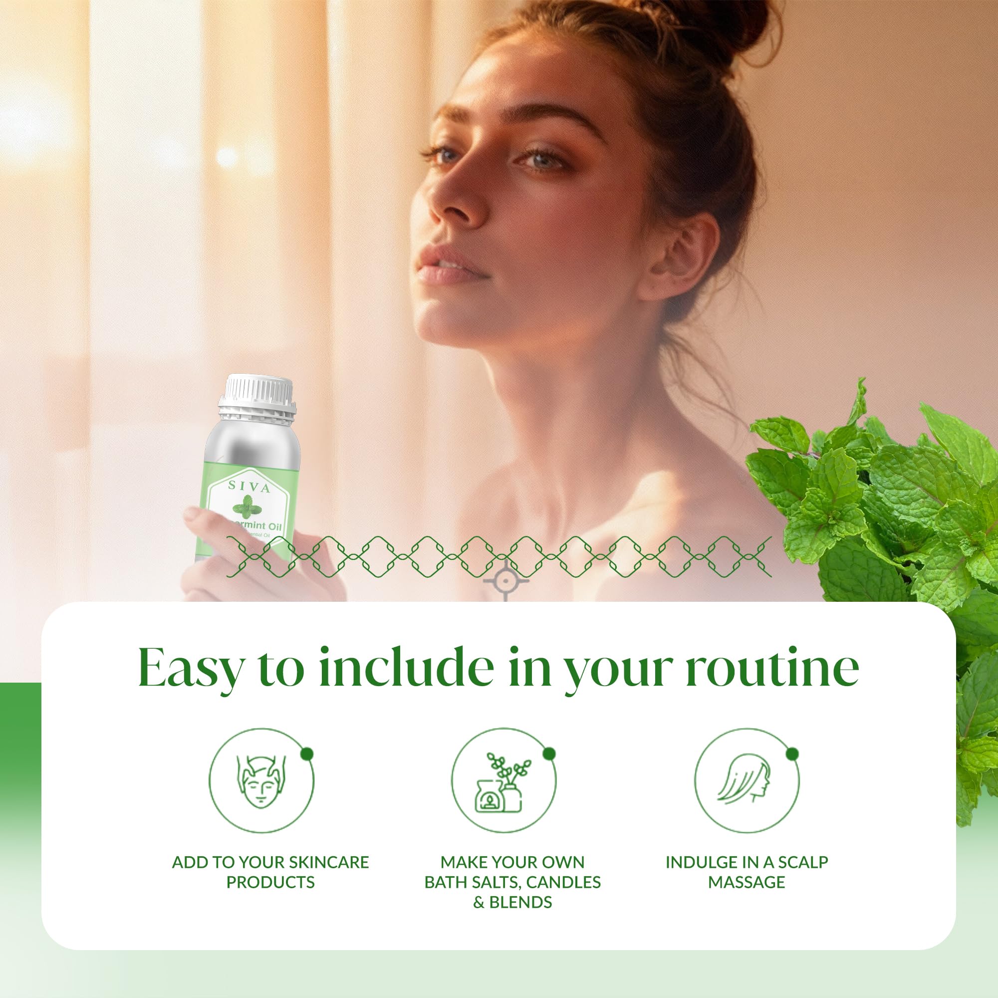 SIVA ORGANICS baño de pies con aceite de menta para relajación.