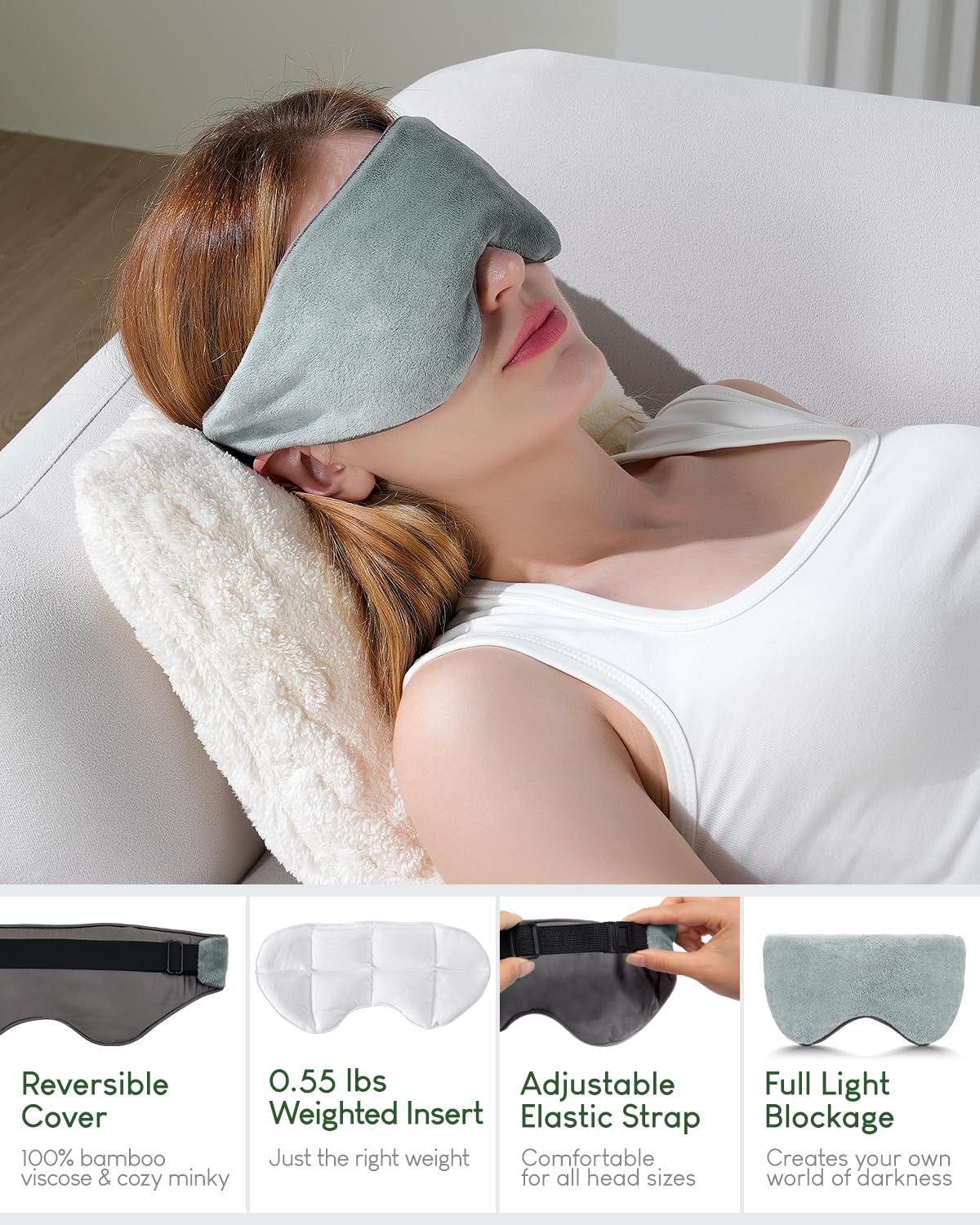 Antifaz Sivio de doble cara ofrece confort reversible para verano e invierno.