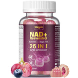 Sizyok NAD Resveratrol Gomitas: botella con gomitas para energía diaria