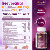 Detalle de las gomitas Sizyok NAD Resveratrol: textura suave y sabor