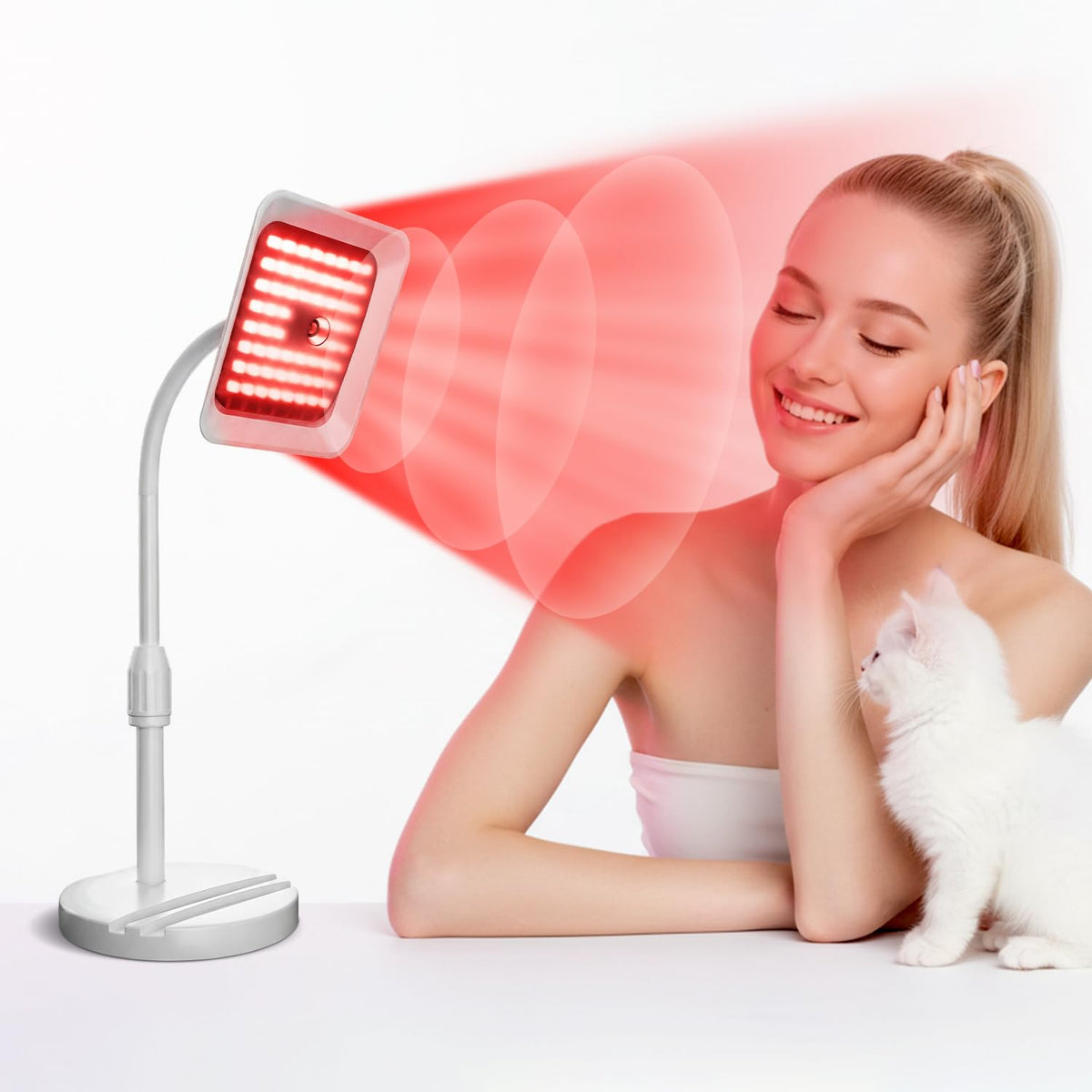 SJZXUV lámpara de luz roja 660nm para rostro, ideal para cuidado diario.