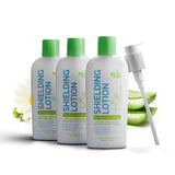 Skin MD Shielding Lotion con dispensador, textura ligera para piel sensible y hidratación duradera para uso diario.