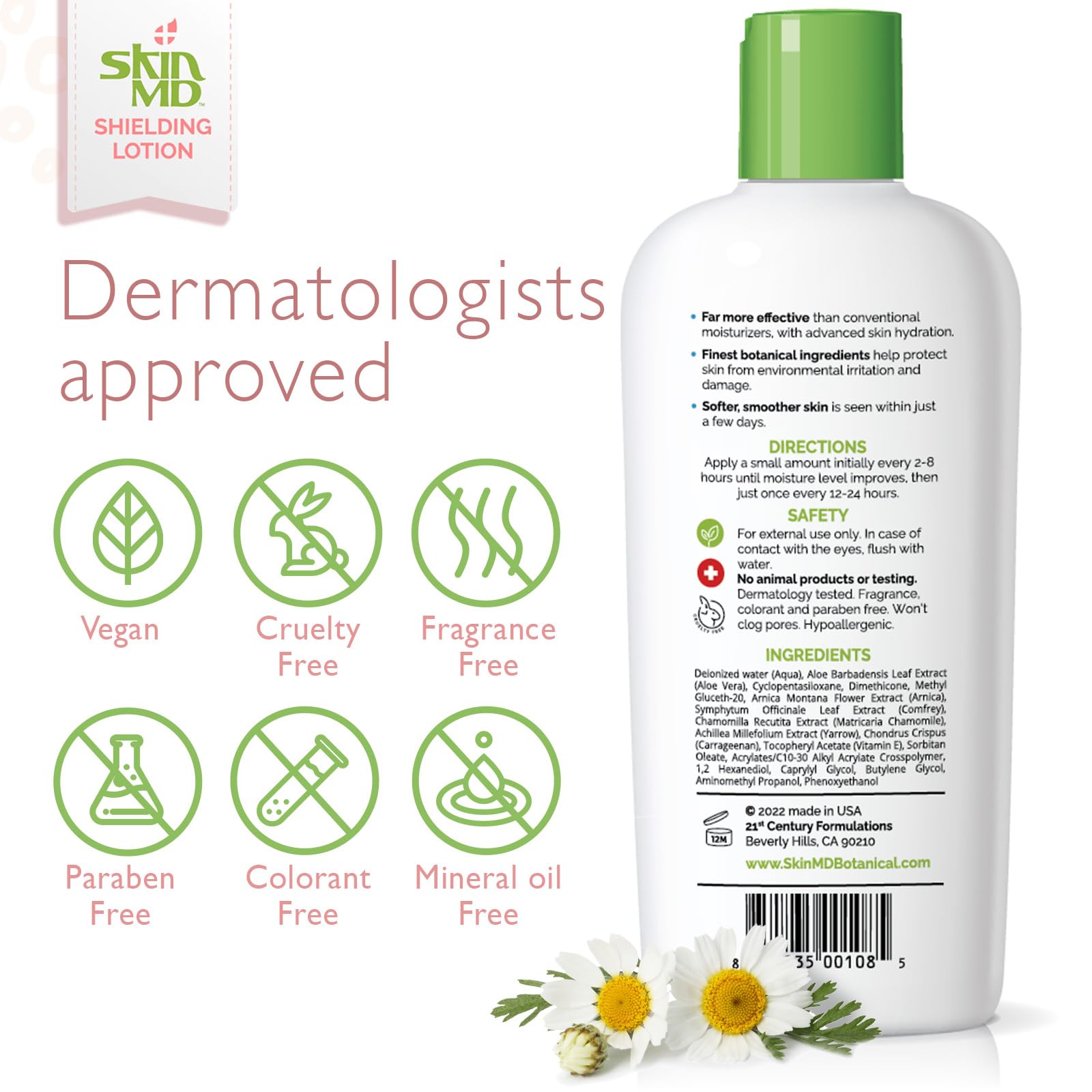Envase compacto de 4 onzas con dispensador para Skin MD Shielding Lotion.