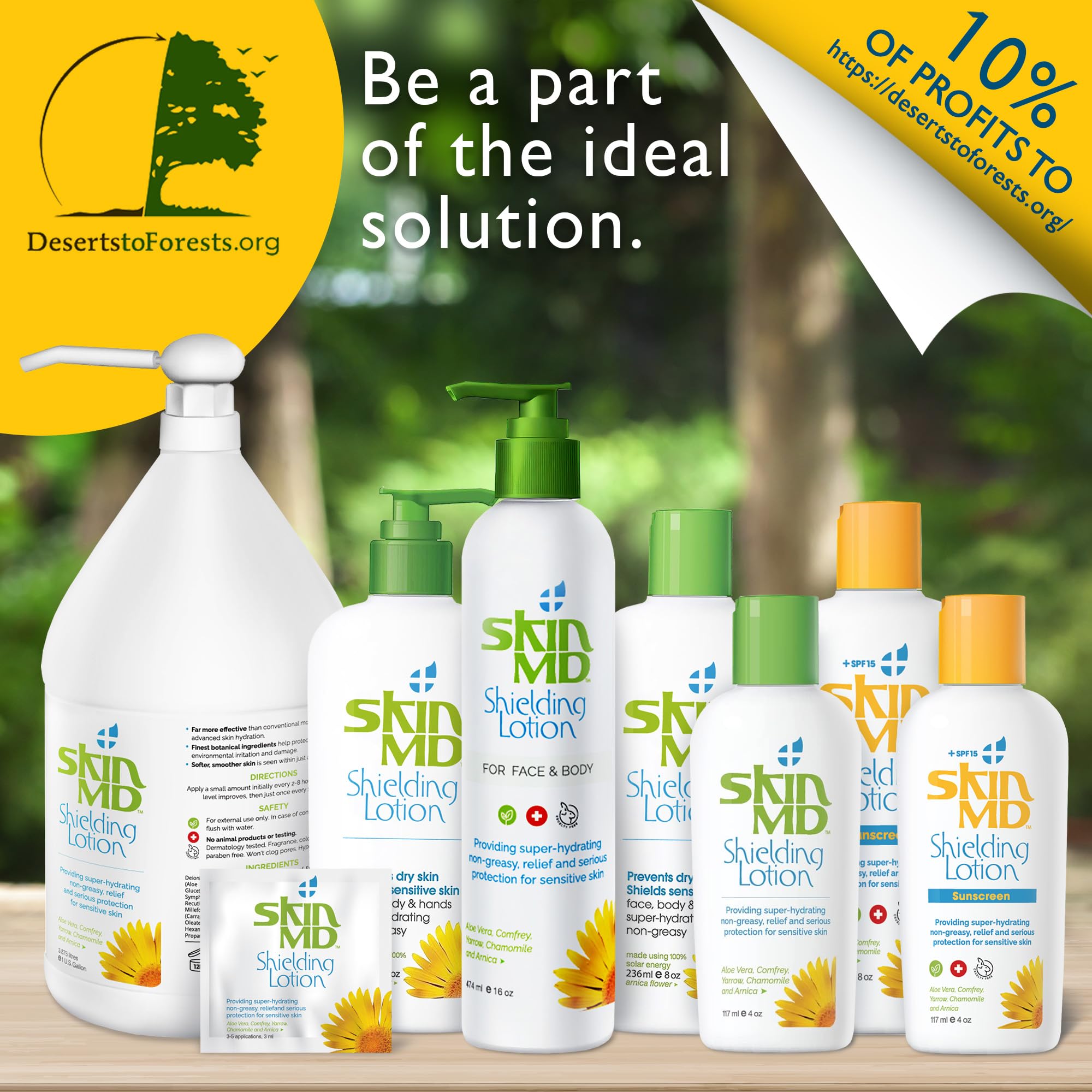 Skin MD Shielding Lotion tamaño viaje para cuidado continuo.