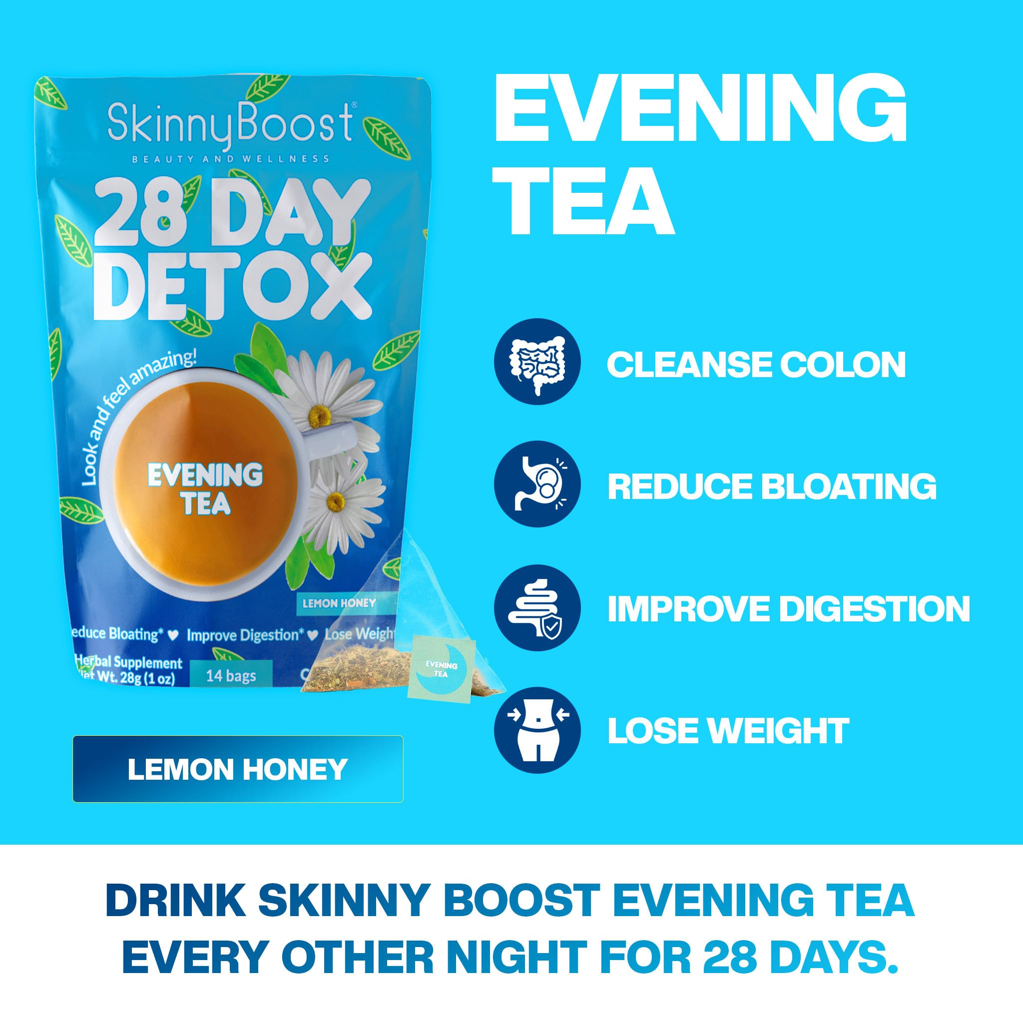 Té en taza con agua caliente de SkinnyBoost.
