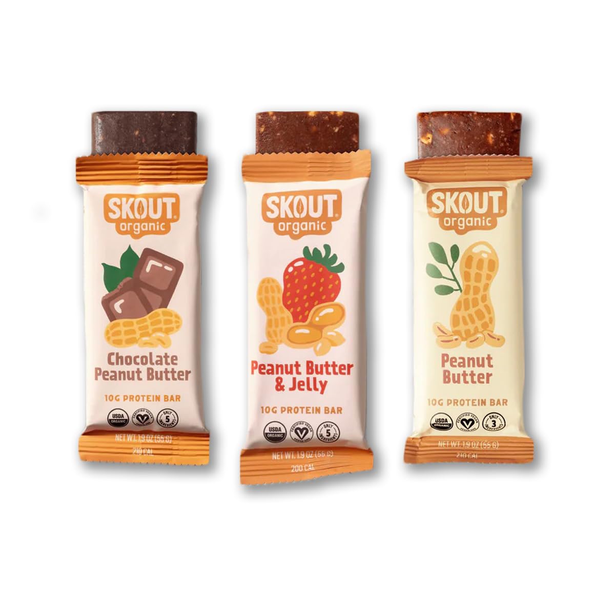 Skout barra proteina de maní 10 g, sabor intenso y saciante.
