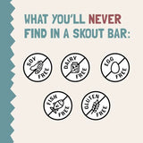 Barrita Skout vegetal con 5 ingredientes o menos, snack simple y natural.