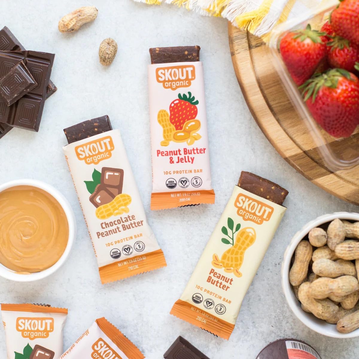 Skout barra proteina organicos certificados para una opción ecológica.