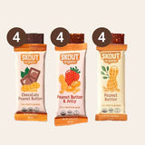 Skout barras sin gluten, sin lácteos ni soja para dietas específicas.