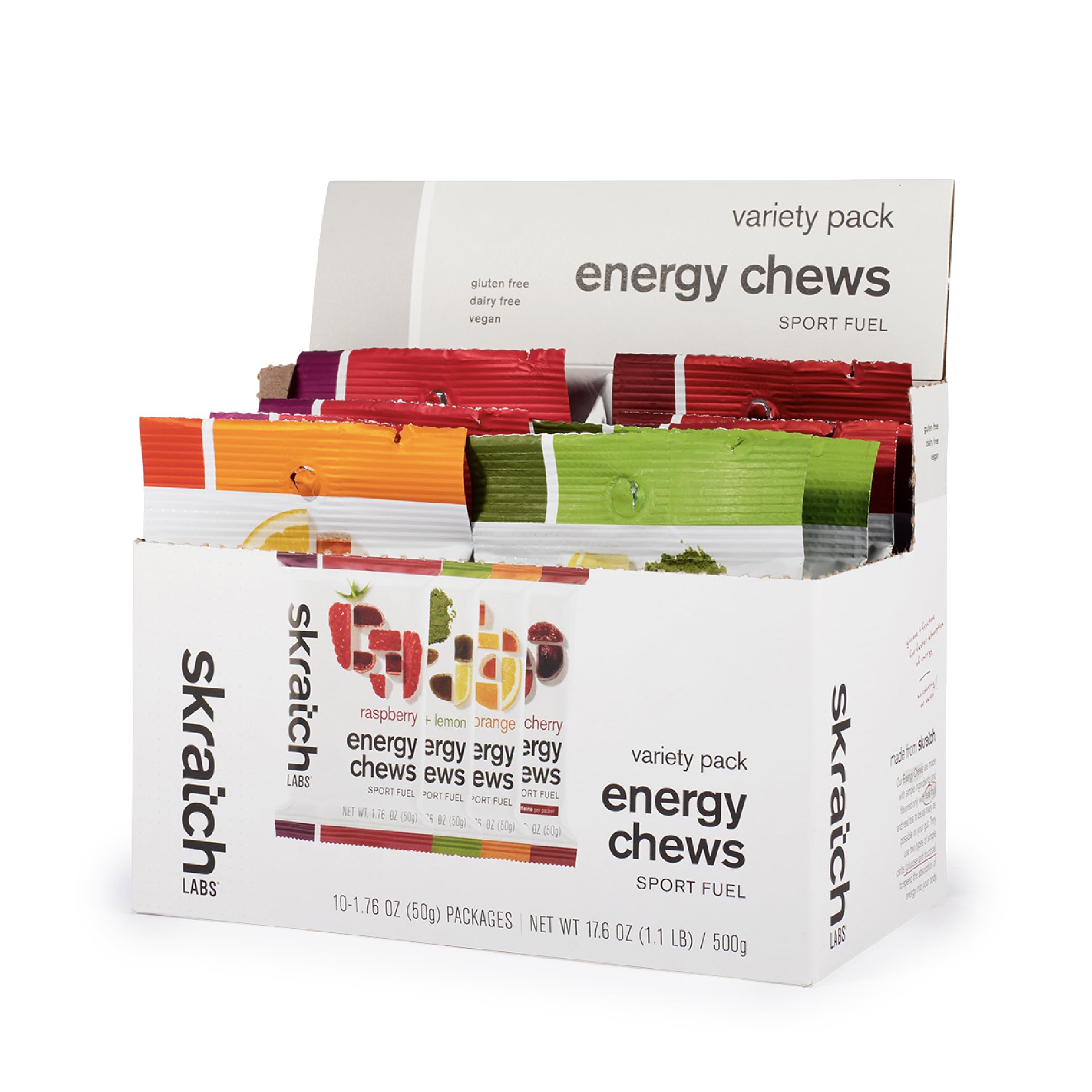 Gomitas energéticas Skratch Labs — conjunto de 10 porciones para entrenamientos largos.