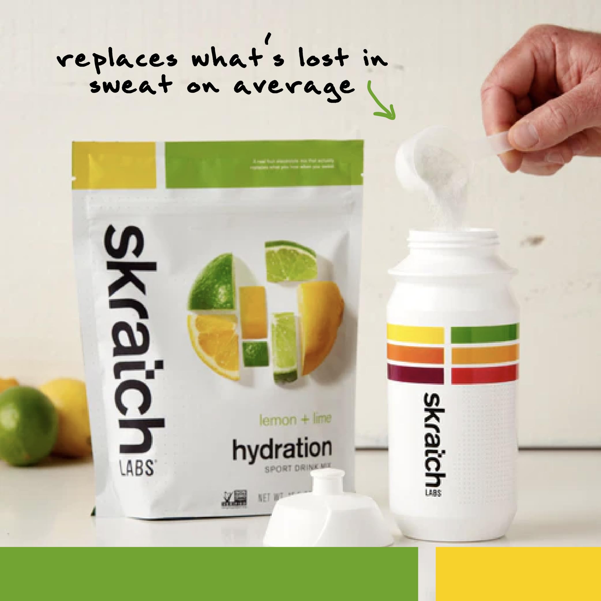 Skratch Labs Hidratación, mezcla en agua para hidratación rápida durante el ejercicio.