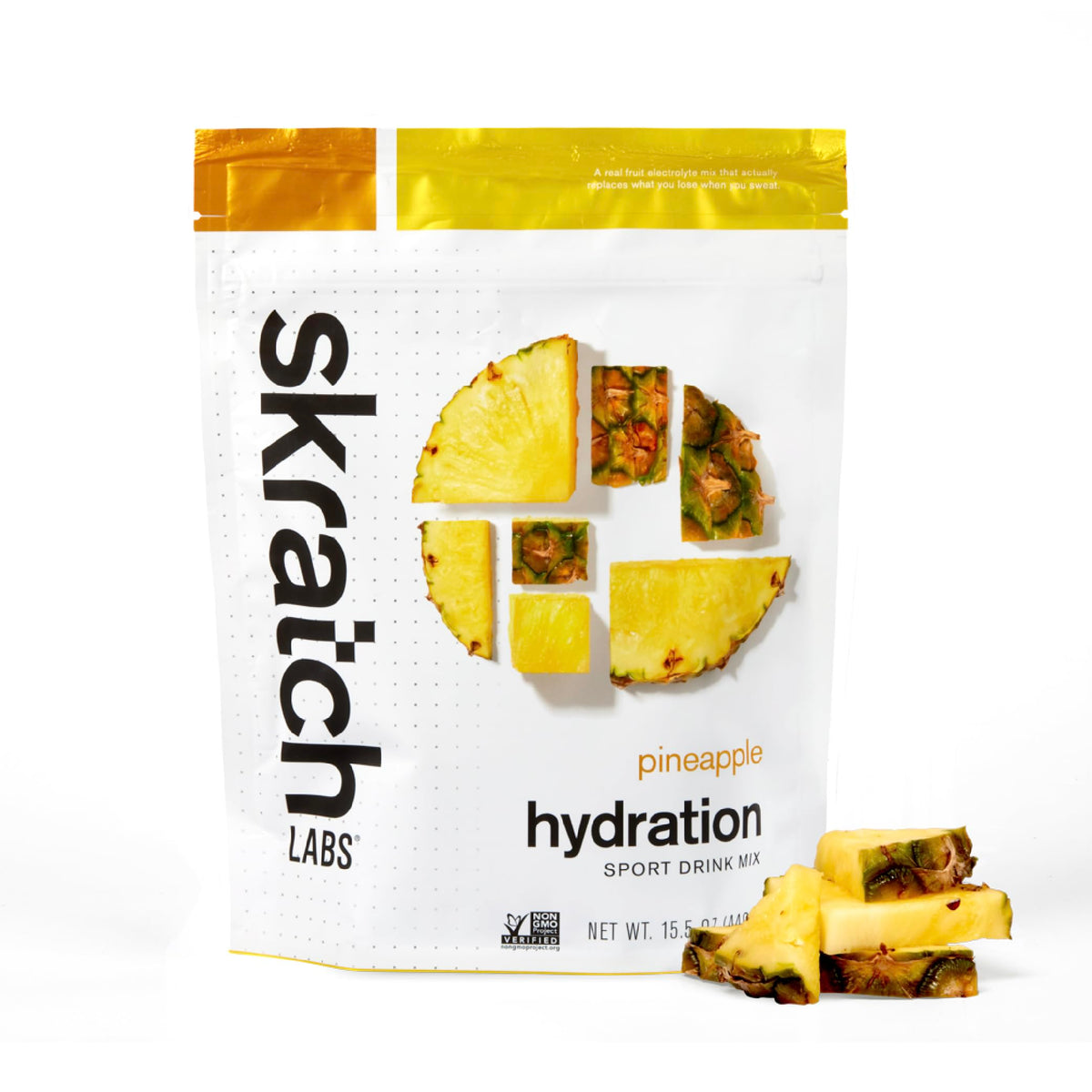 Skratch Labs hidratación en empaque, sabor piña para entrenamientos