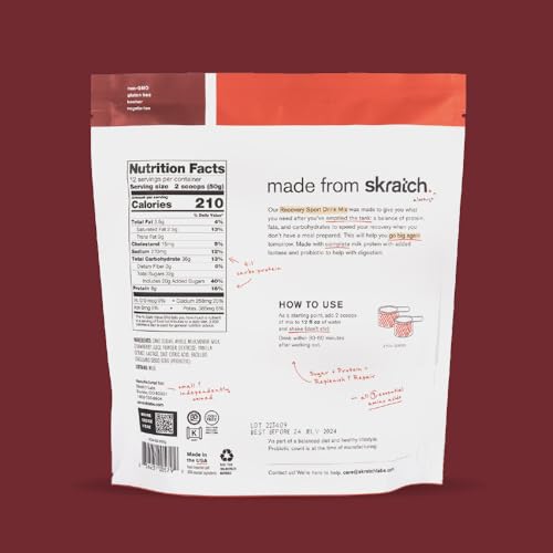 Skratch Labs mezcla de proteína de leche completa para recuperación muscular