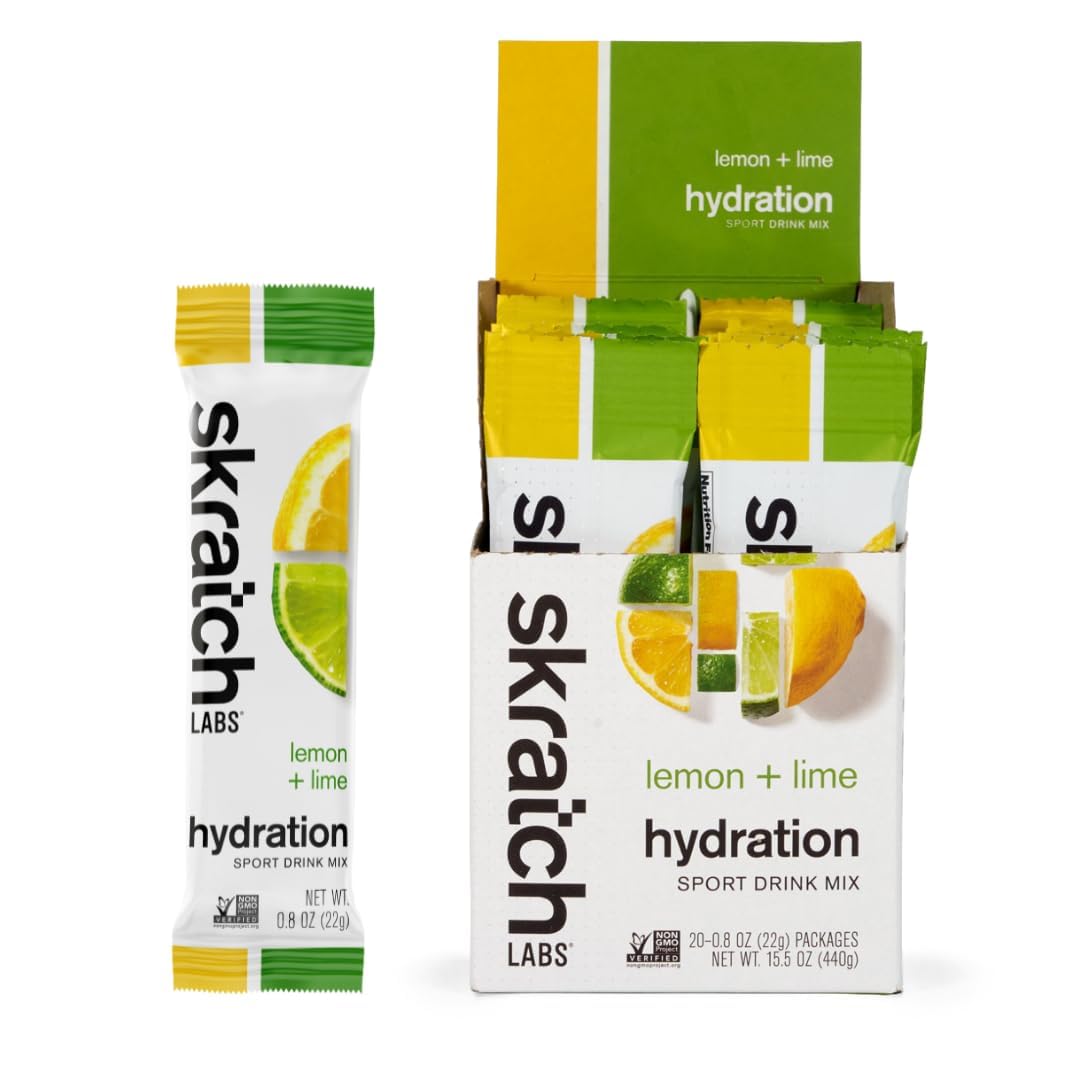 Skratch Labs sobres de porción limón lima para hidratación rápida en movimiento