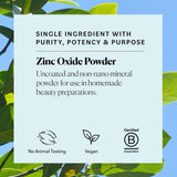 Sky Organics polvo de óxido de zinc puro y natural para cosmética.