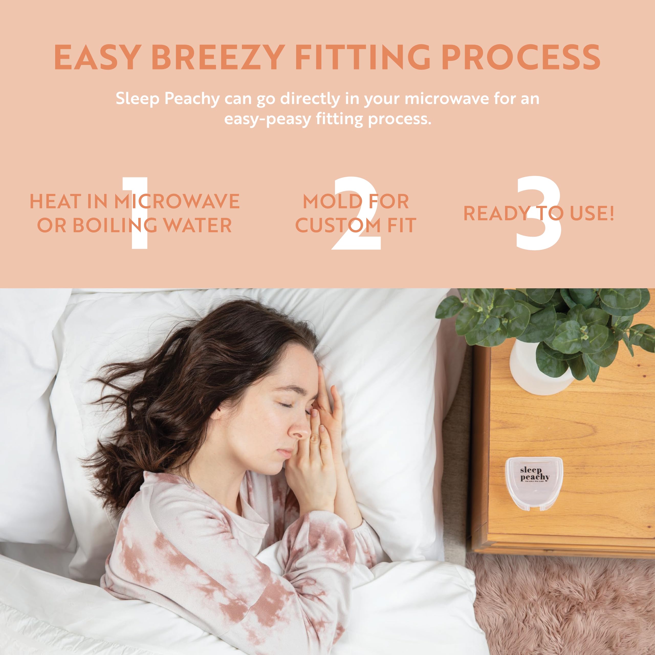 Diseño amigable con brackets de Sleep Peachy FlexiFit para ortodoncia.