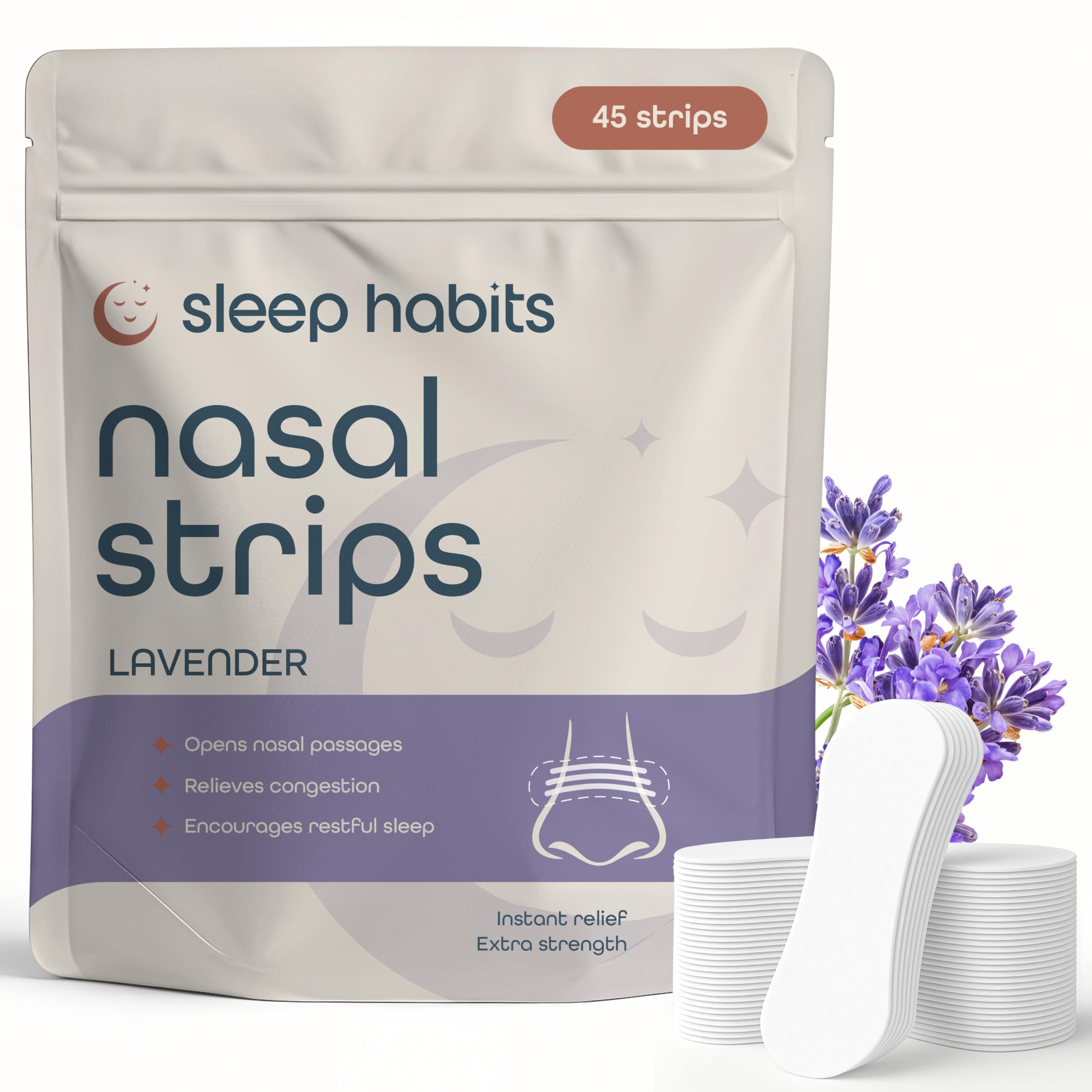 SleepHabits tiritas nasales lavanda para relajarse y dormir mejor