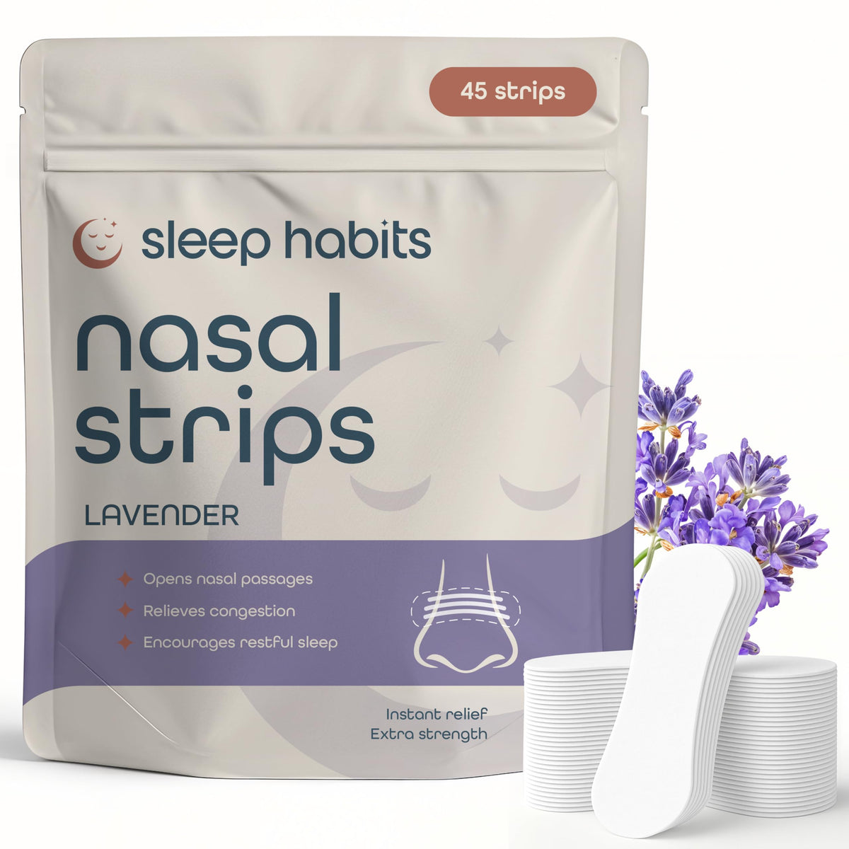 SleepHabits tiritas nasales lavanda para relajarse y dormir mejor